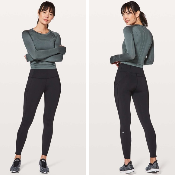 lululemon athletica Pants - Lululemon Fast & Free 7/8 Tight II Black Non-Reflective Nulux 25" size 6